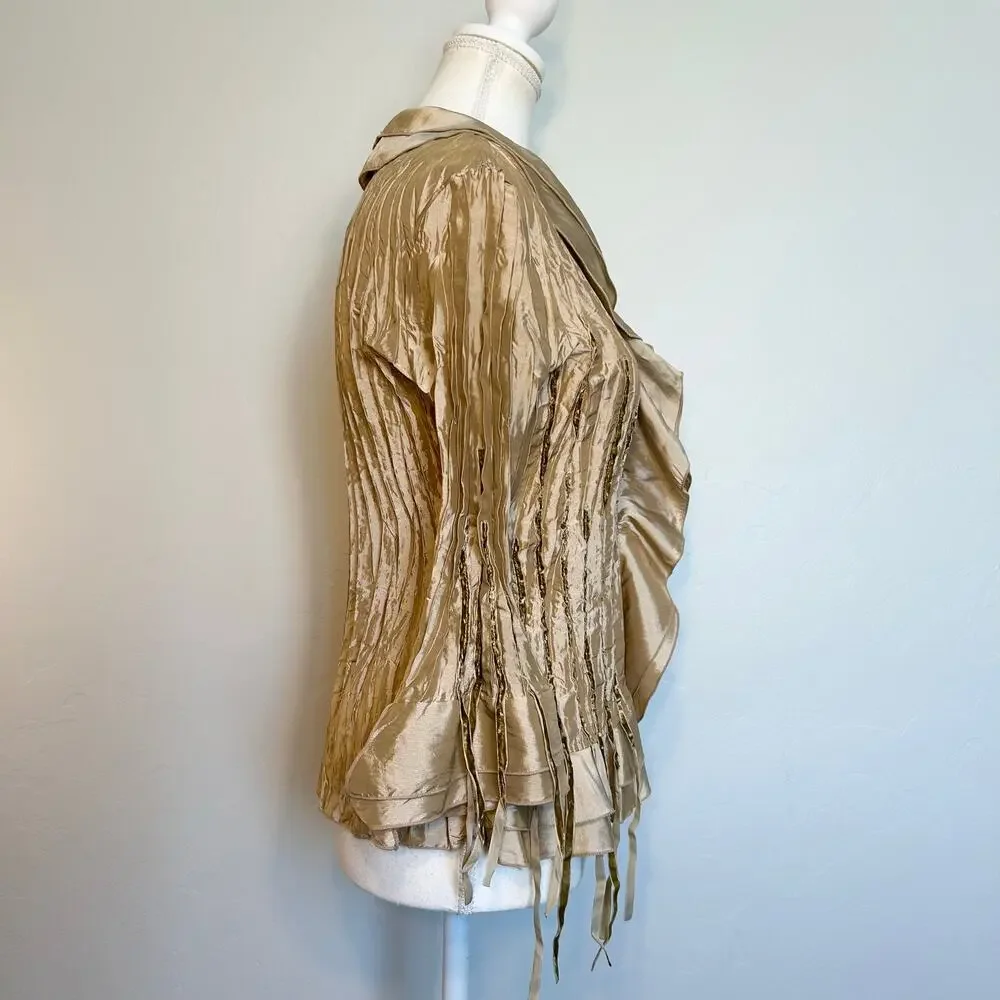 Vintage Pleated Ruffle Top - Picture 5 of 8